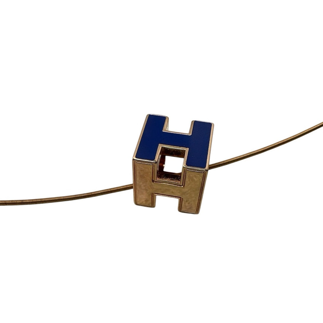 Hermes Blue Rose Gold Necklace