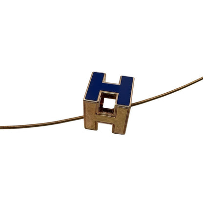 Hermes Blue Rose Gold Necklace