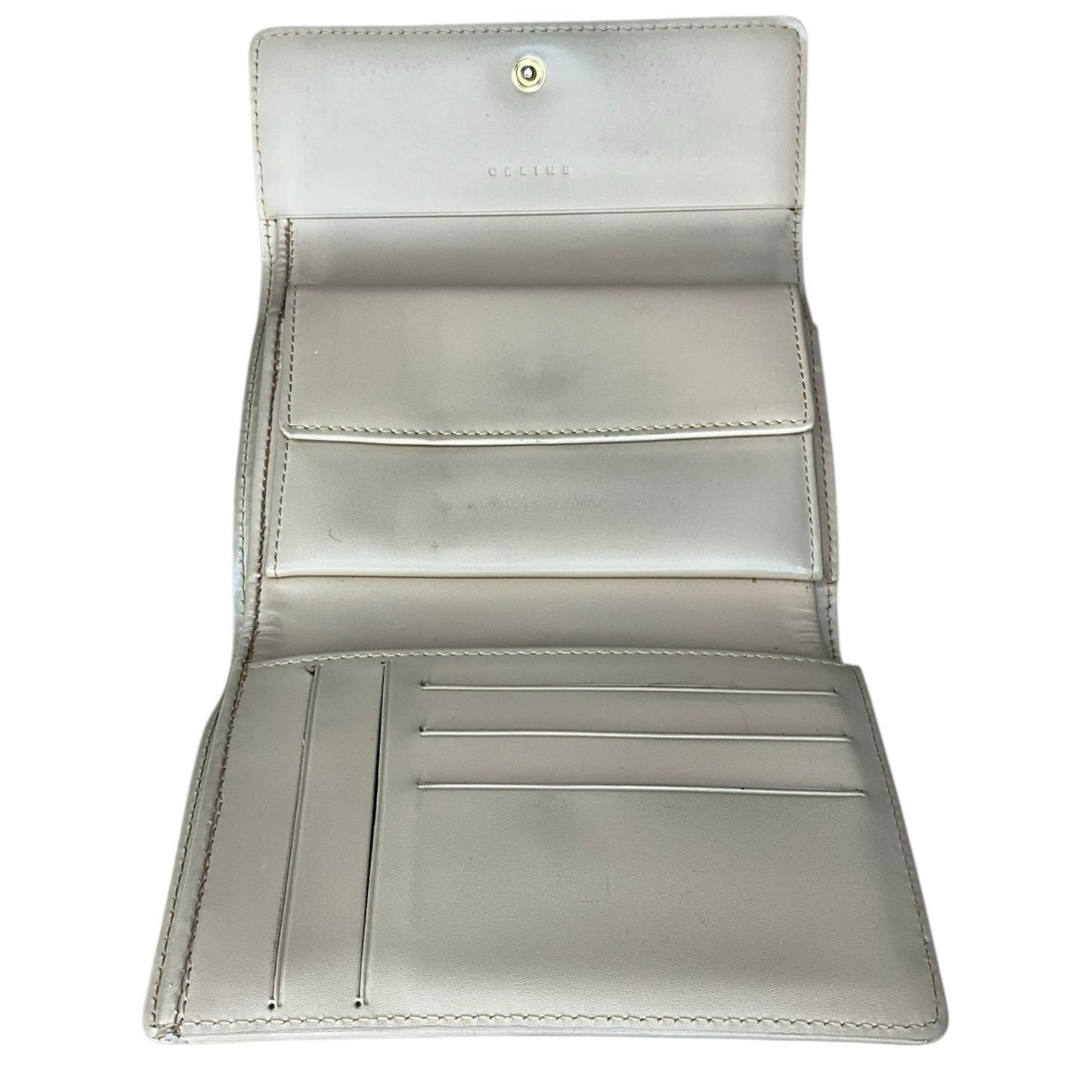 Celine Beige Macadam Tri-Fold Wallet