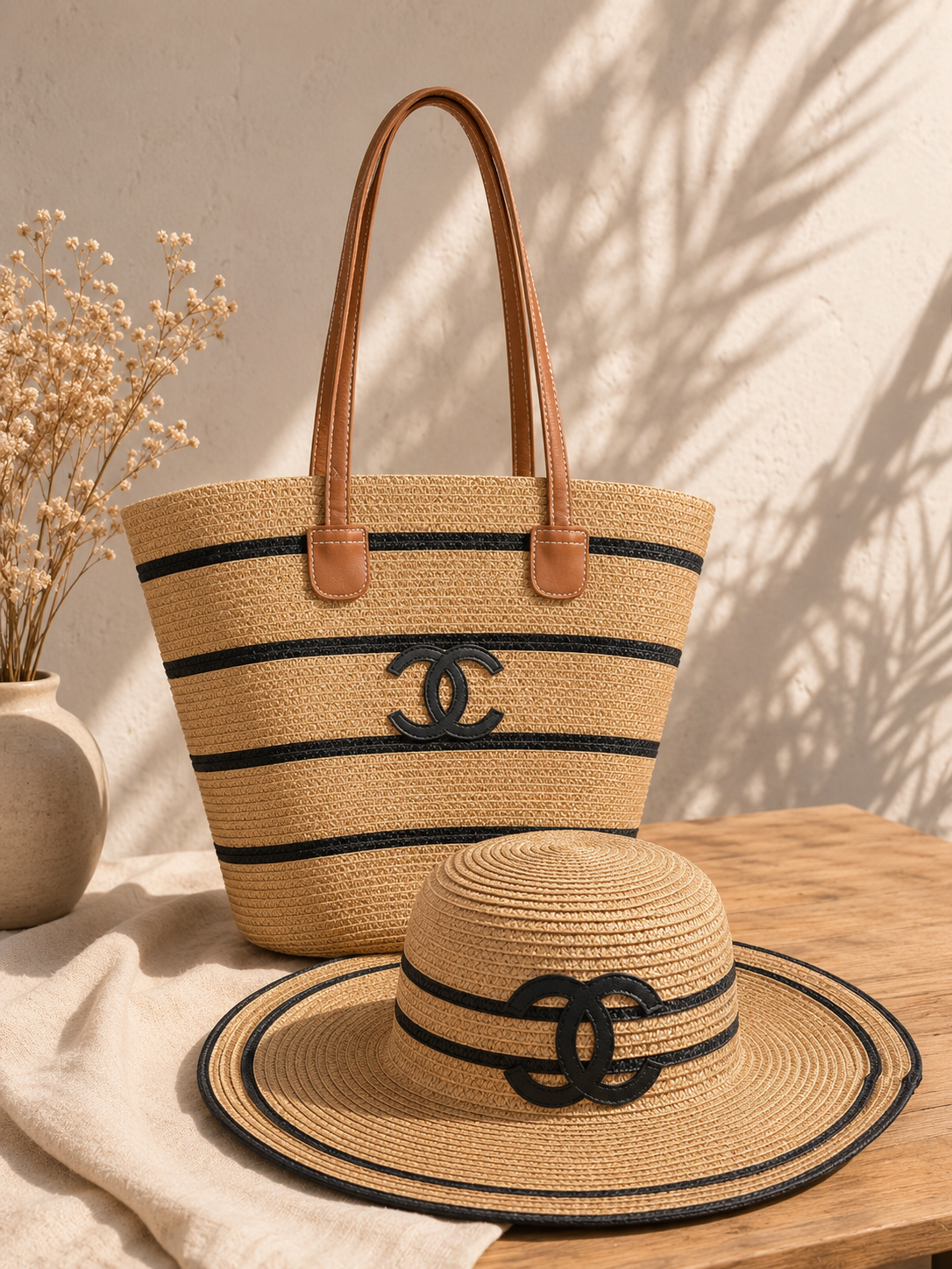 Summer Woven Tote & Sun Hat Set | Resort Collection