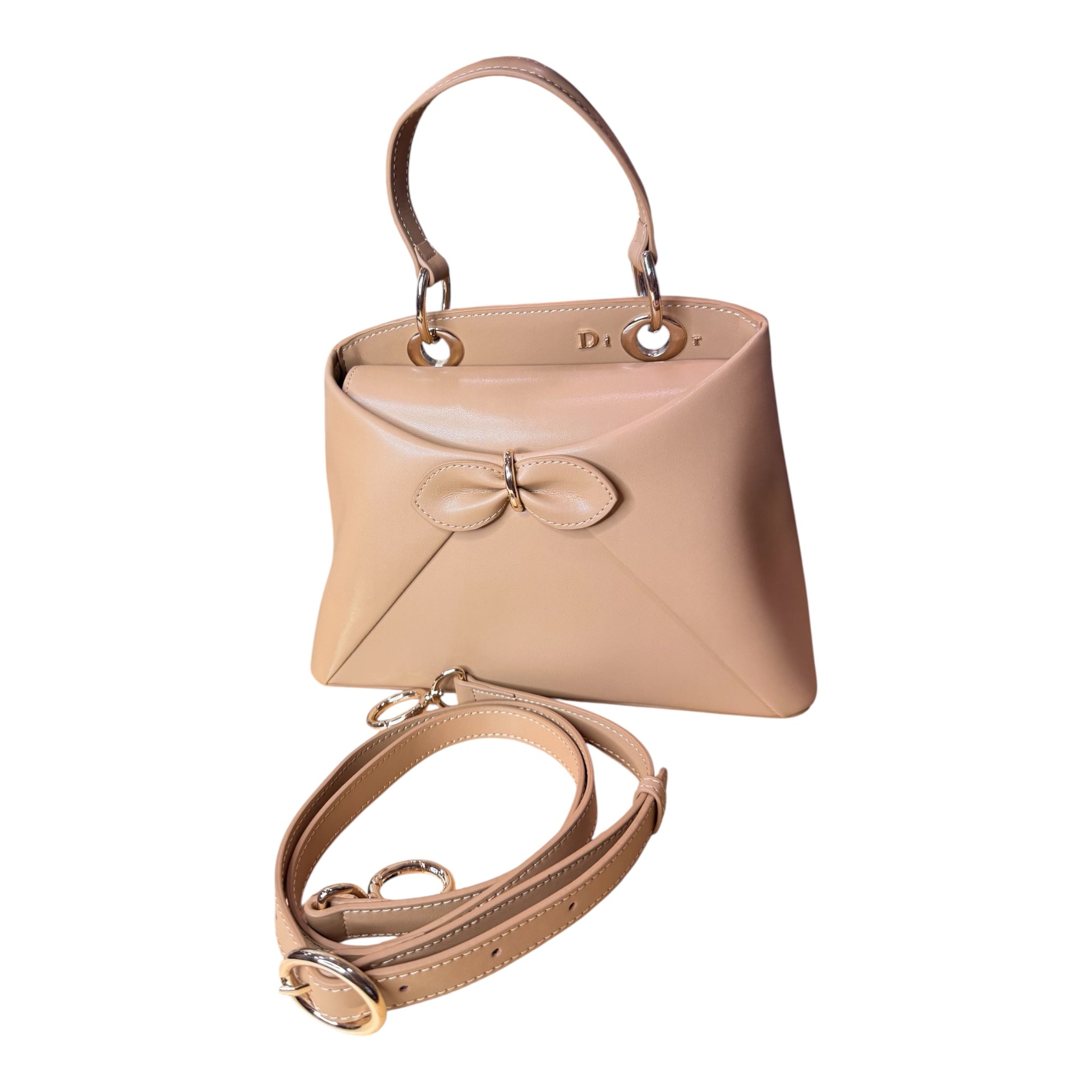 Premium Leather Bow Top Handle Bag | Elegant Designer-Inspired Satchel