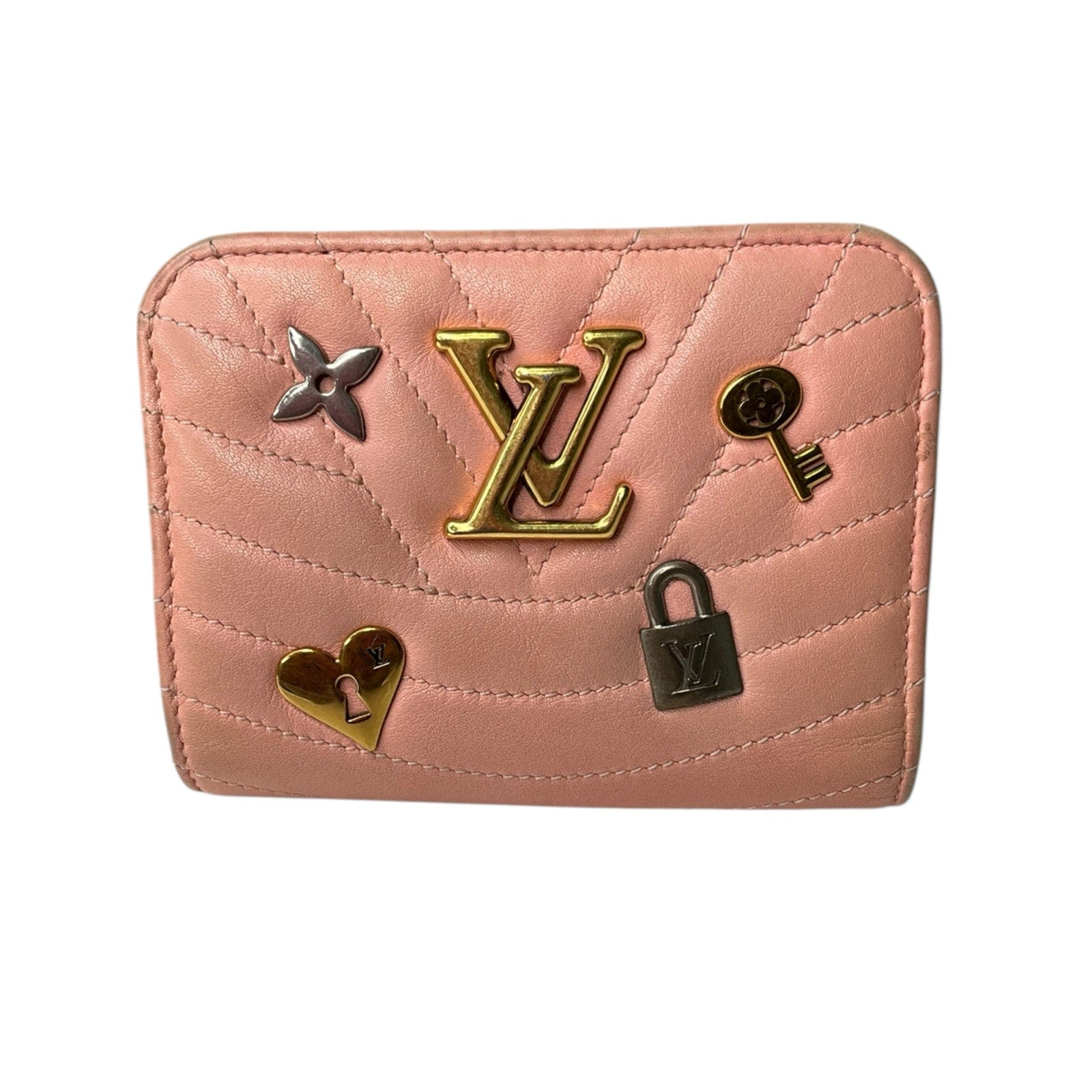 Authentic Louis Vuitton Love Lock Compact Wallet – Rose Pink Leather