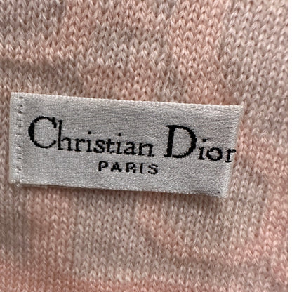 Christian Dior Pink & Gray Monogram Wool Scarf