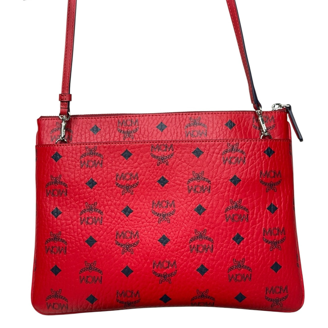 MCM  Visetos Medium Crossbody Pouch Ruby Red