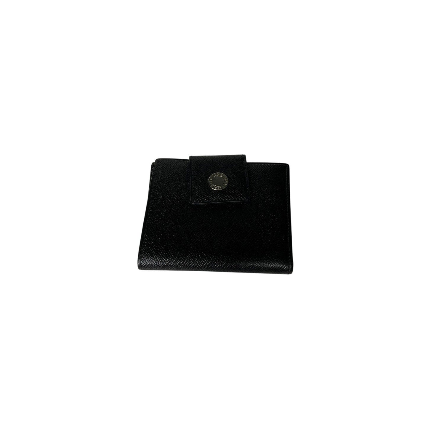 Black leather wallet on a white background