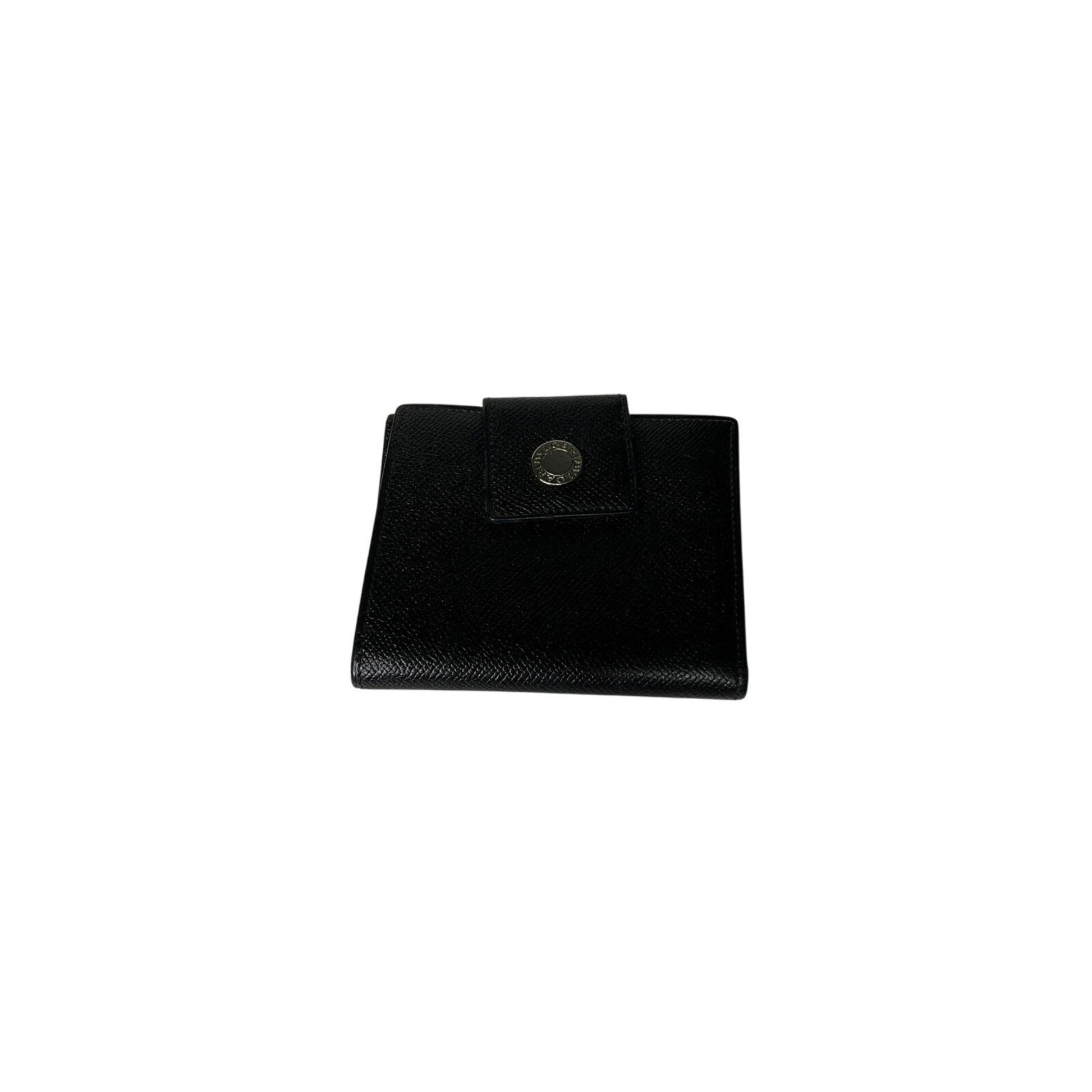 Black leather wallet on a white background
