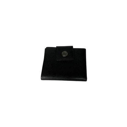 Black leather wallet on a white background