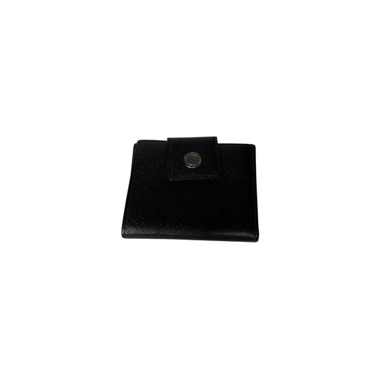 Black leather wallet on a white background