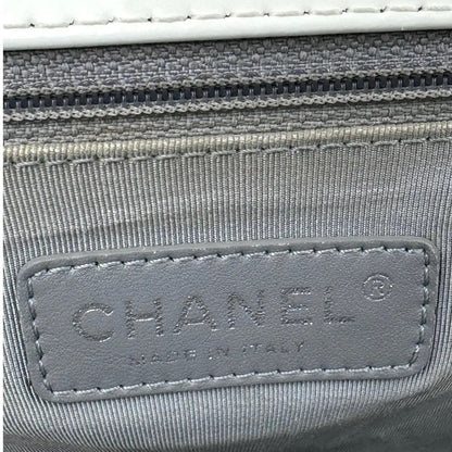 Chanel Pearl Iridescent Glazed Patent Leather Large Reverso Boy Flap Bag