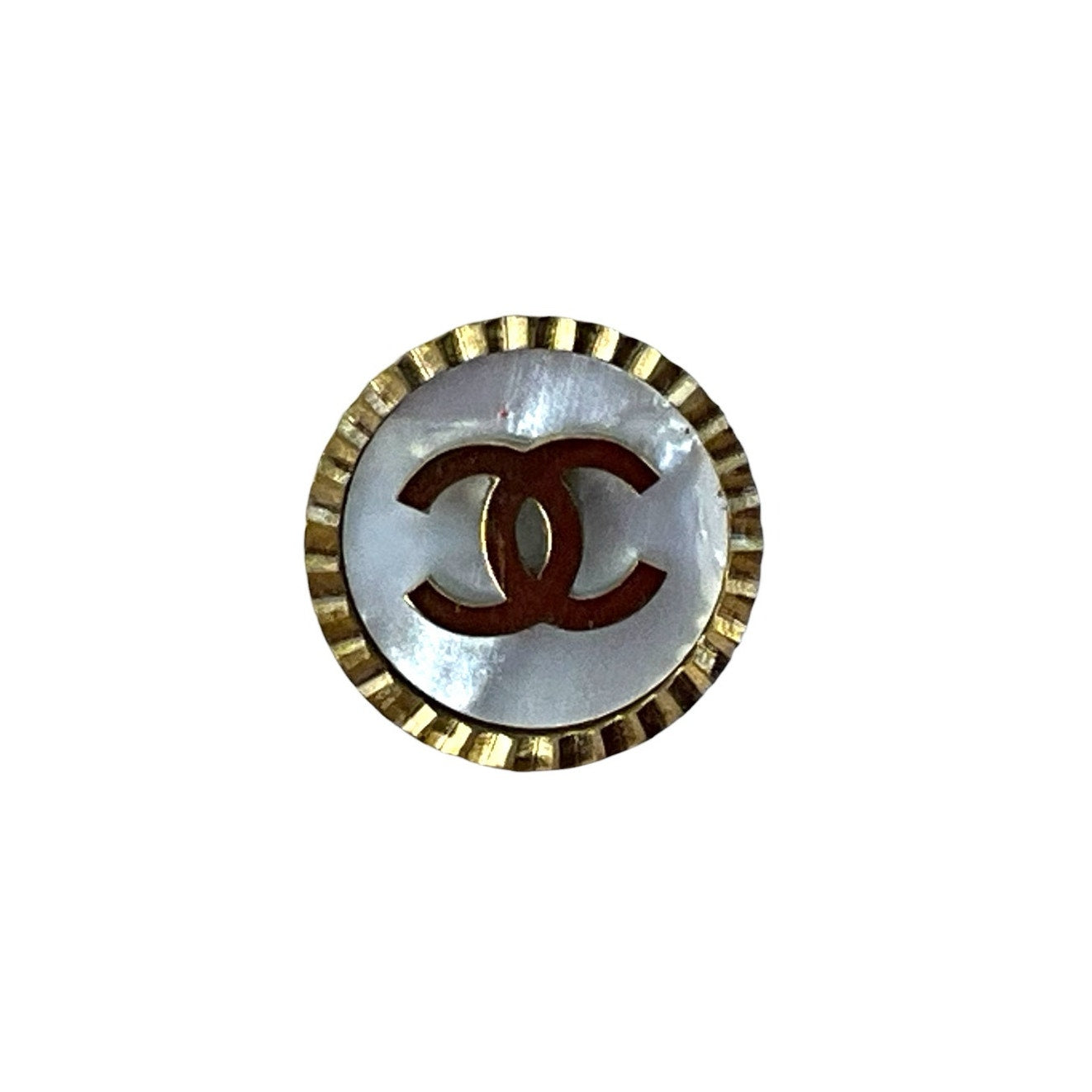 Round Double C Style Stud Earrings – Gold & Pearl Look