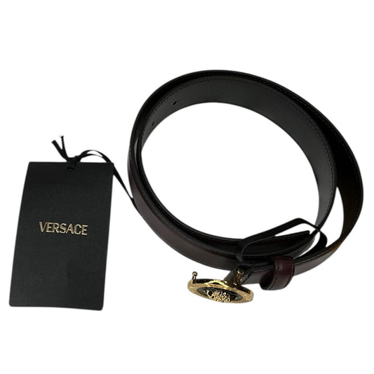 141. Versace Maroon/Brown Belt Medusa Head