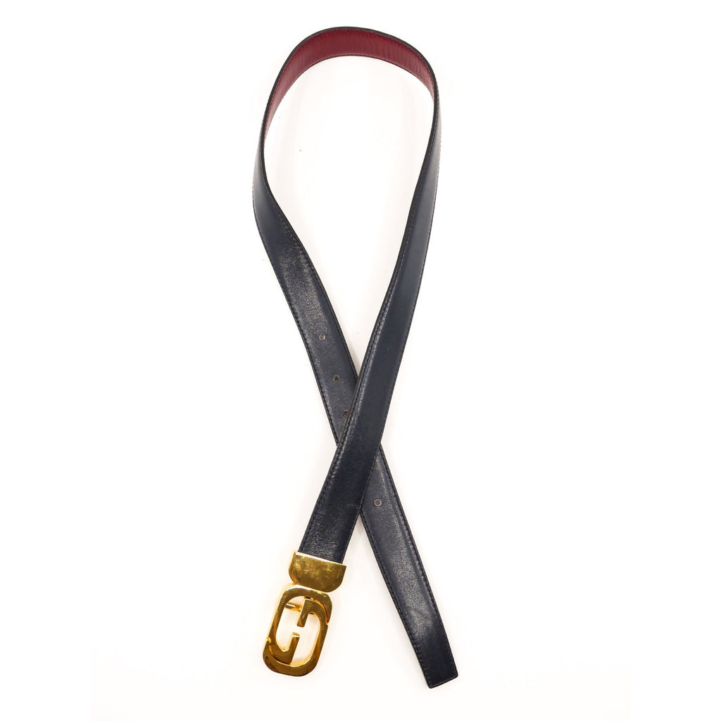 Gucci Navy/Burgundy Reversible Belt