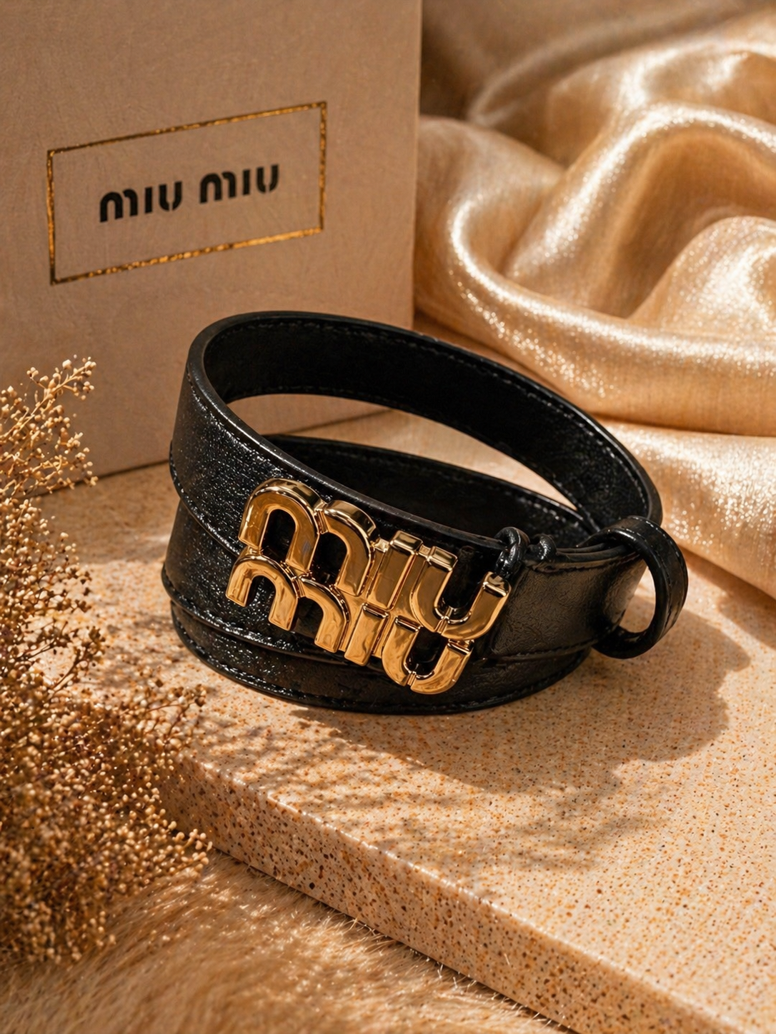 Luxe Gold Buckle Fashion Belt
