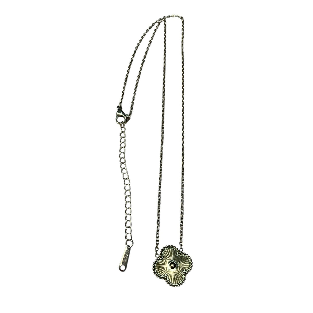 Gold Tone Floral Medallion Necklace – Minimalist Pendant Chain
