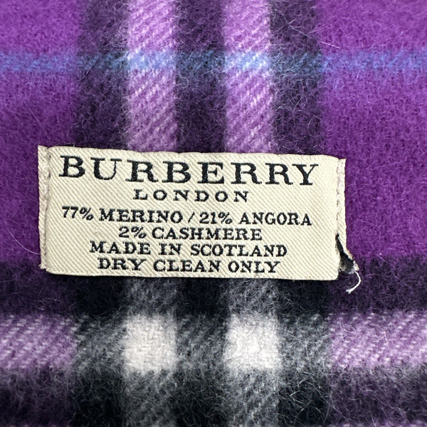 Burberry Merino Angora Rabbit (Rare) Purple Scarf - Clairely Amazing