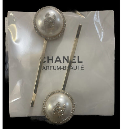Gold-Tone Faux Pearl & Rhinestone Hair Pins