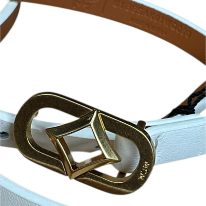 MCM Reversible Diamond Napa Belt / White