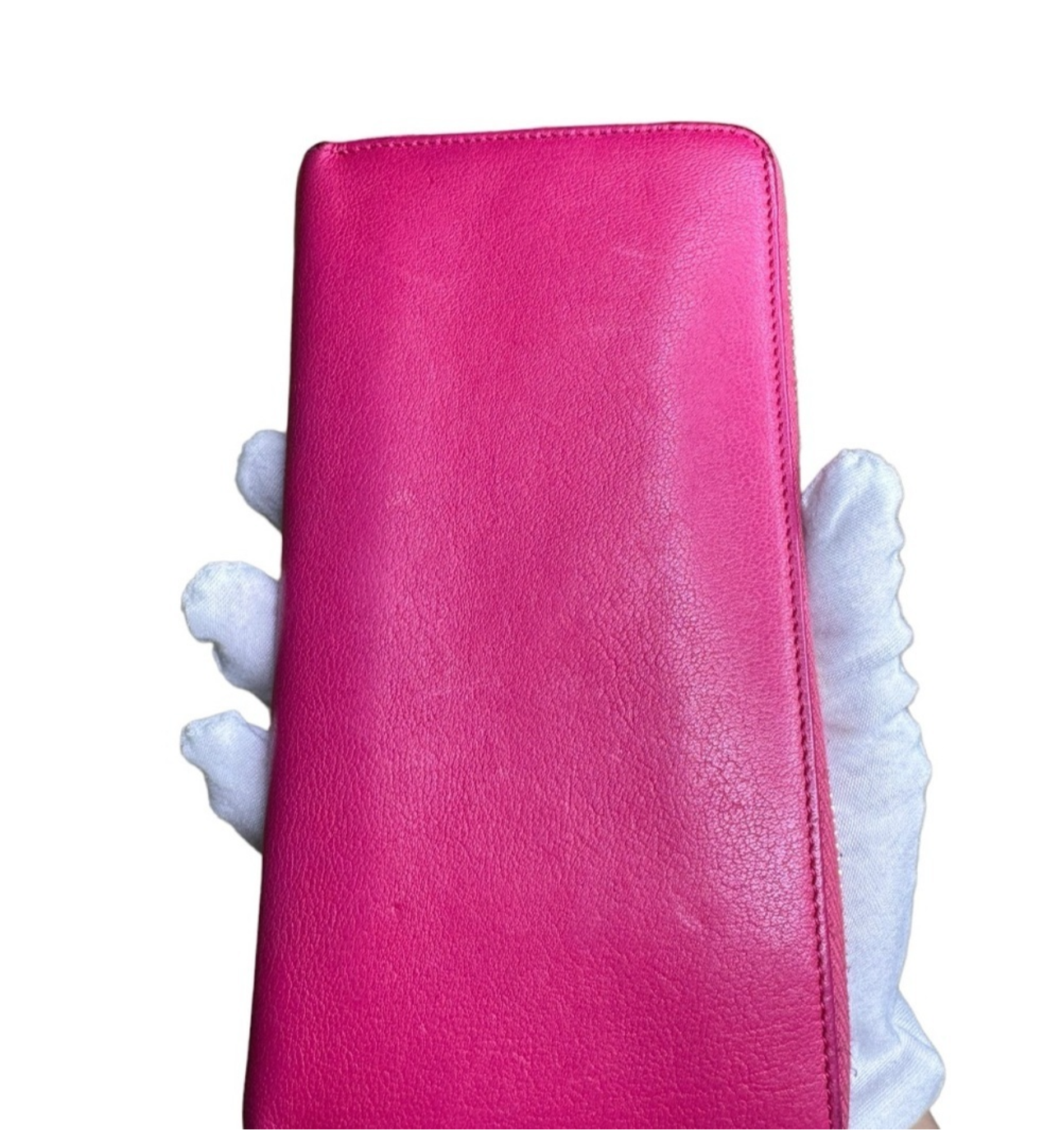 Saint Laurent  Chevre Belle De Jour Zip Around Wallet Fuchsia - Clairely Amazing