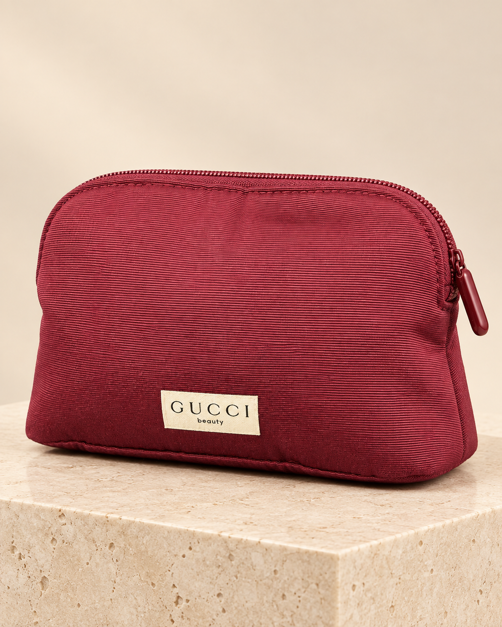 Burgundy Textured Beauty Pouch – GWP Item