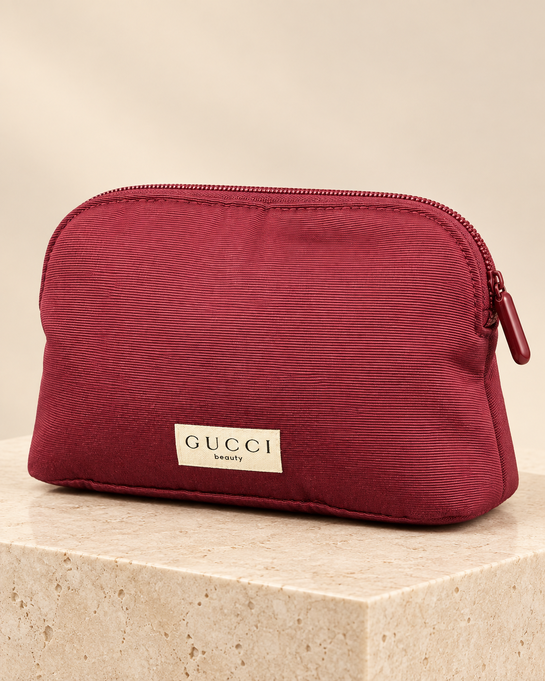 Burgundy Textured Beauty Pouch – GWP Item