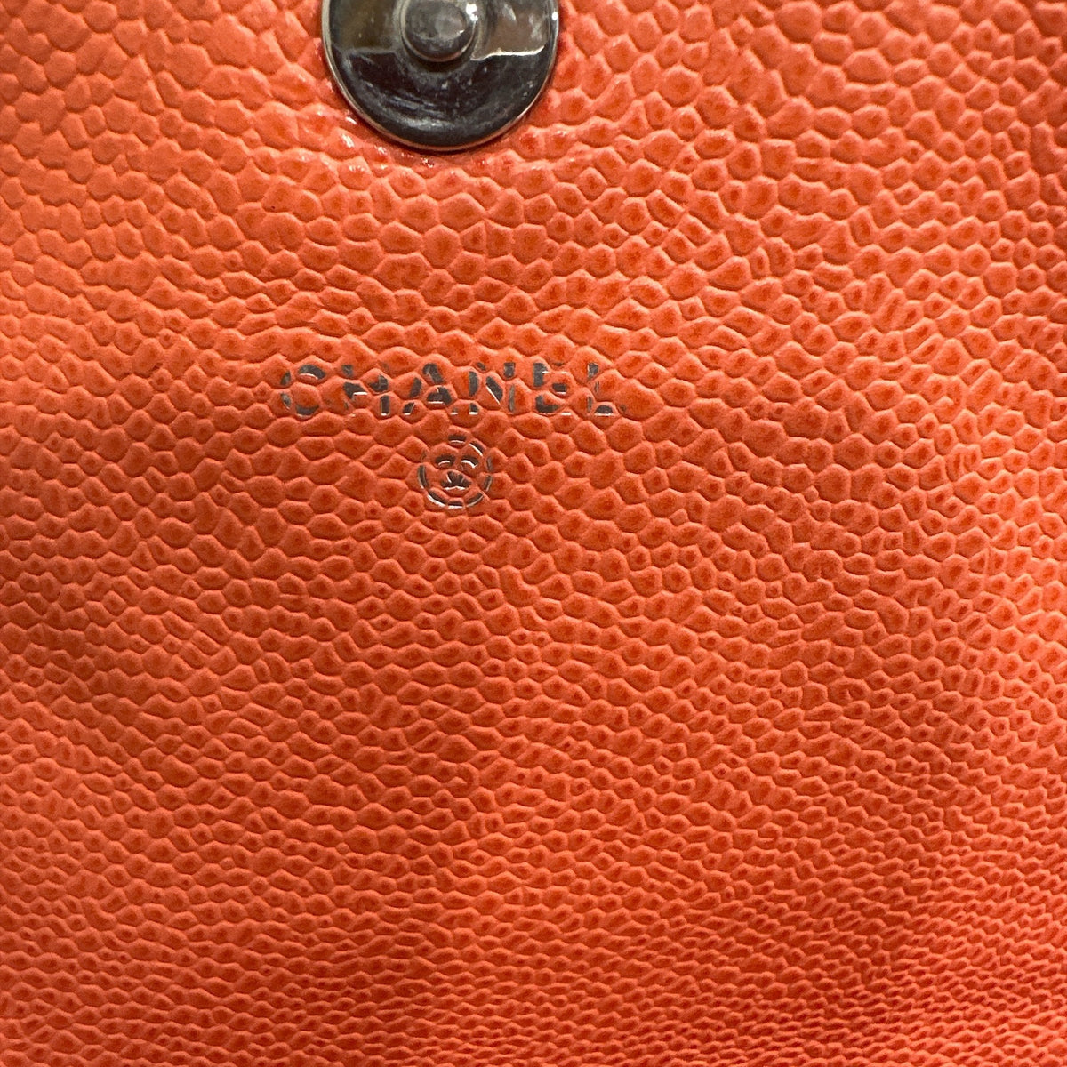 Chanel CORAL Caviar Leather Half Moon Wallet On Chain - Clairely Amazing