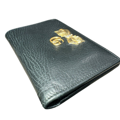 Gucci Calfskin GG Marmont Bow Flap Wallet Black