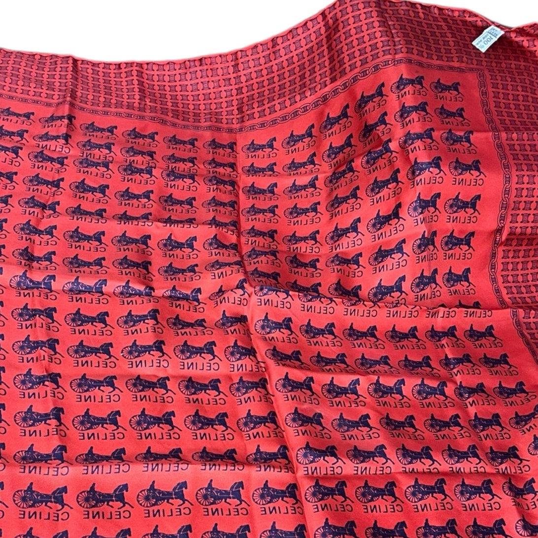 54. Celine Red Silk Scarf