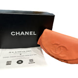 Chanel CORAL Caviar Leather Half Moon Wallet On Chain - Clairely Amazing