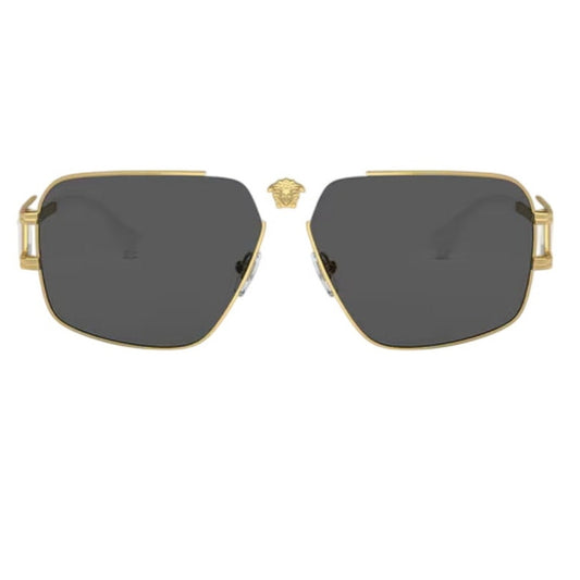 VERSACE Medusa NAVIGATOR Gold Stud White Aviator Unisex Sunglasses VE2251 2251