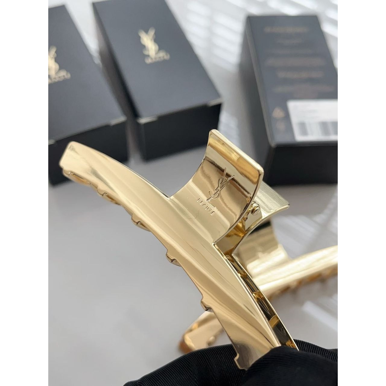 YSL Gold Hair Claw Clip – Luxe Metal Finish | GWP Edition