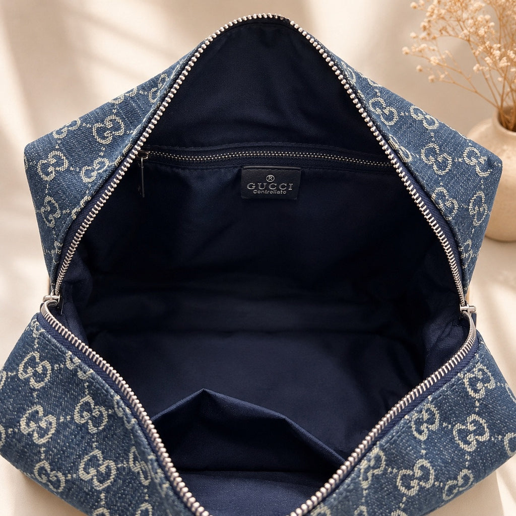 GWP Monogram Denim Boston Bag – Navy