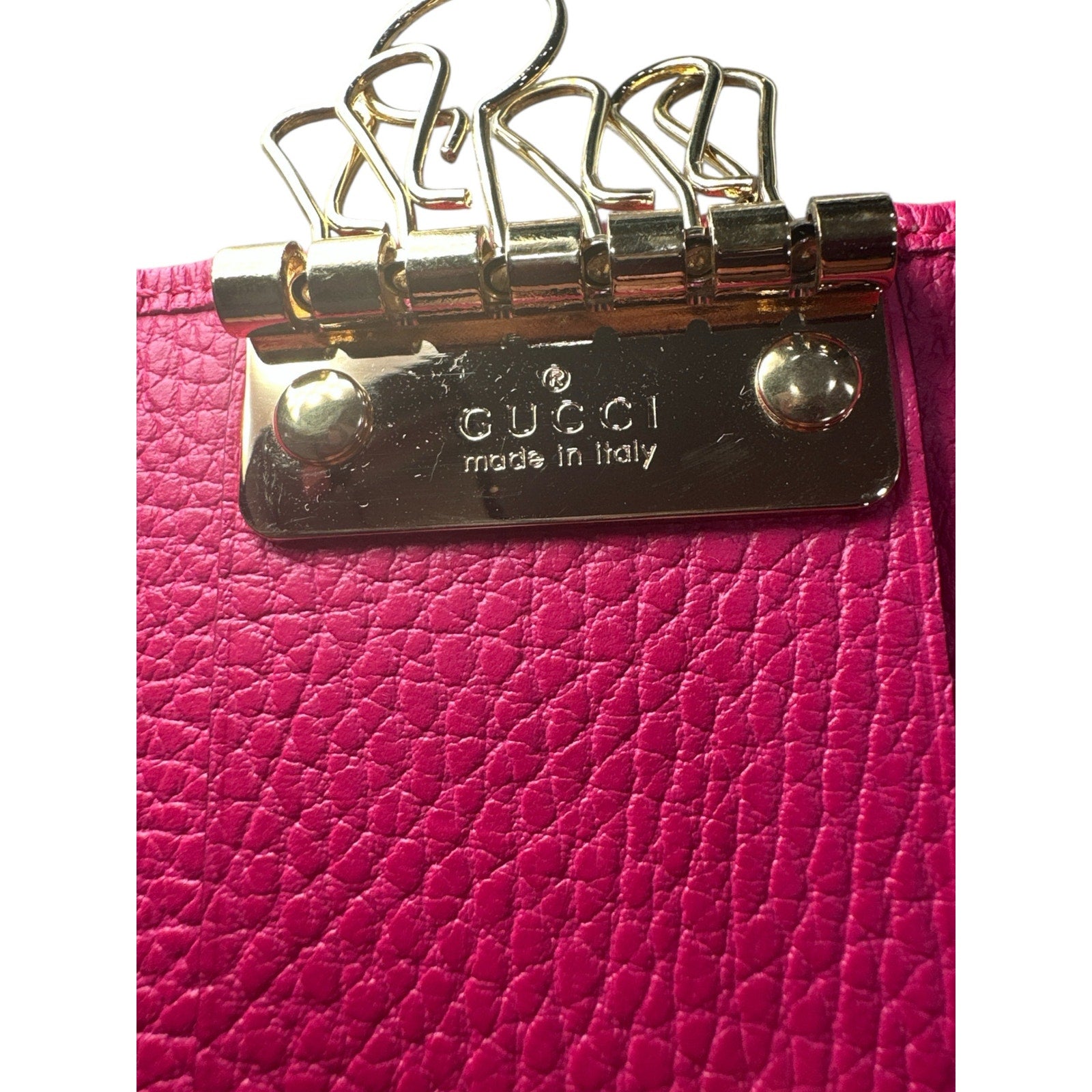 GUCCI GG Marmont Key Case Leather Pink 6 key Loops