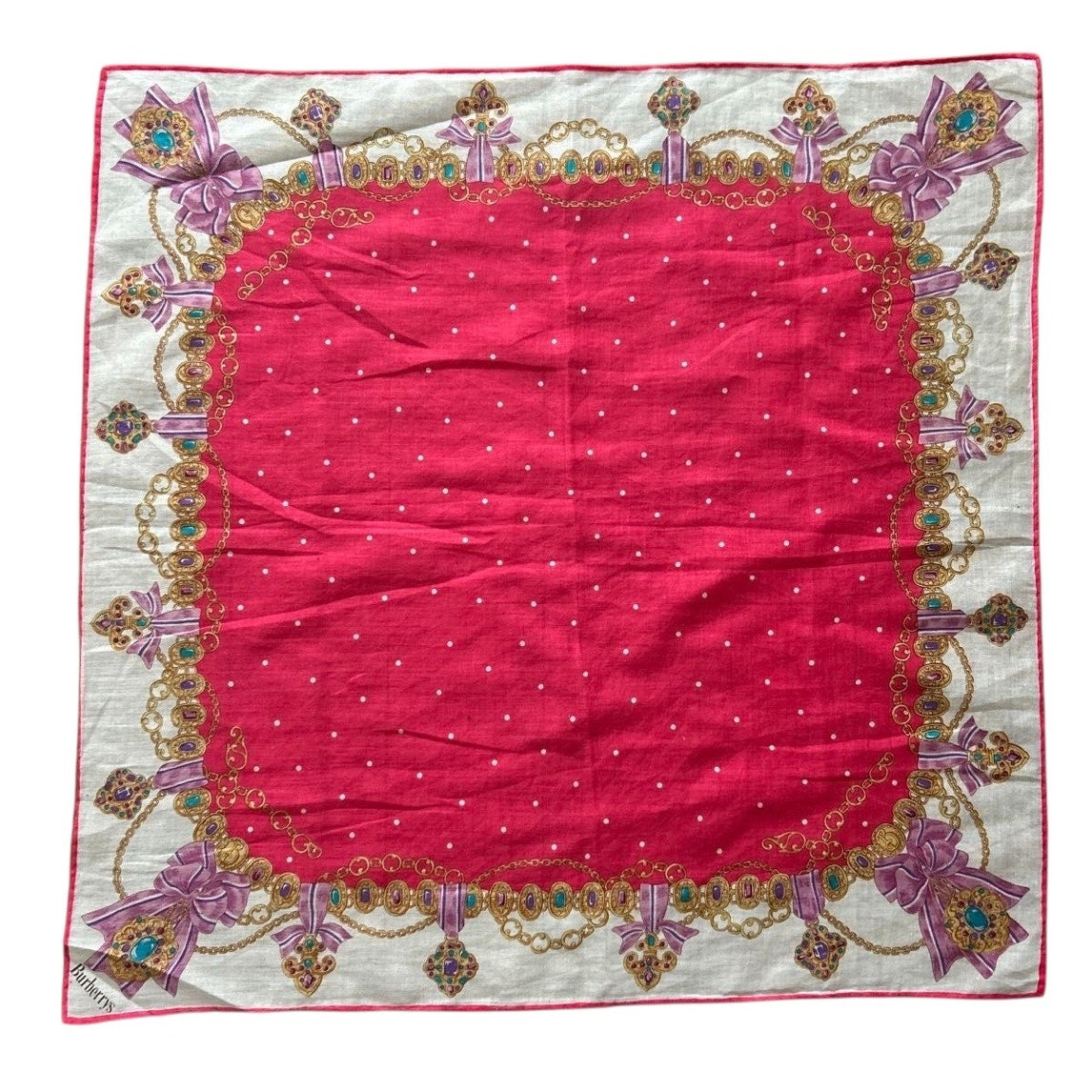 Burberry Pink Silk Pocket Square
