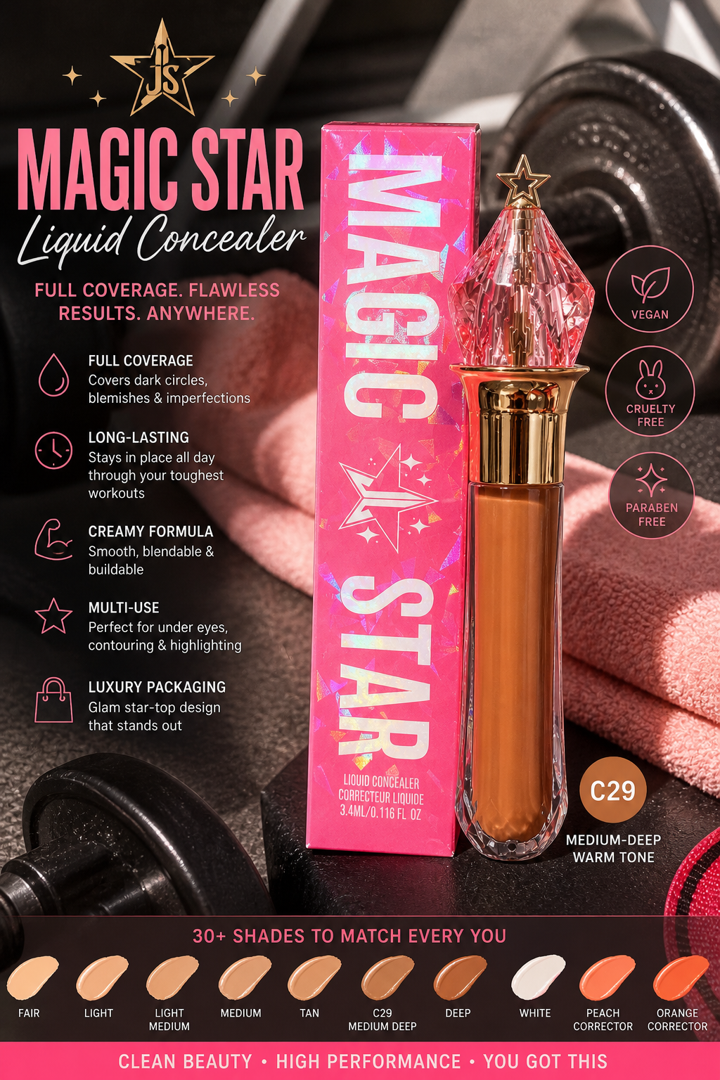 Jeffree Star Magic Star Liquid Concealer – Full Coverage (Multiple Shades)