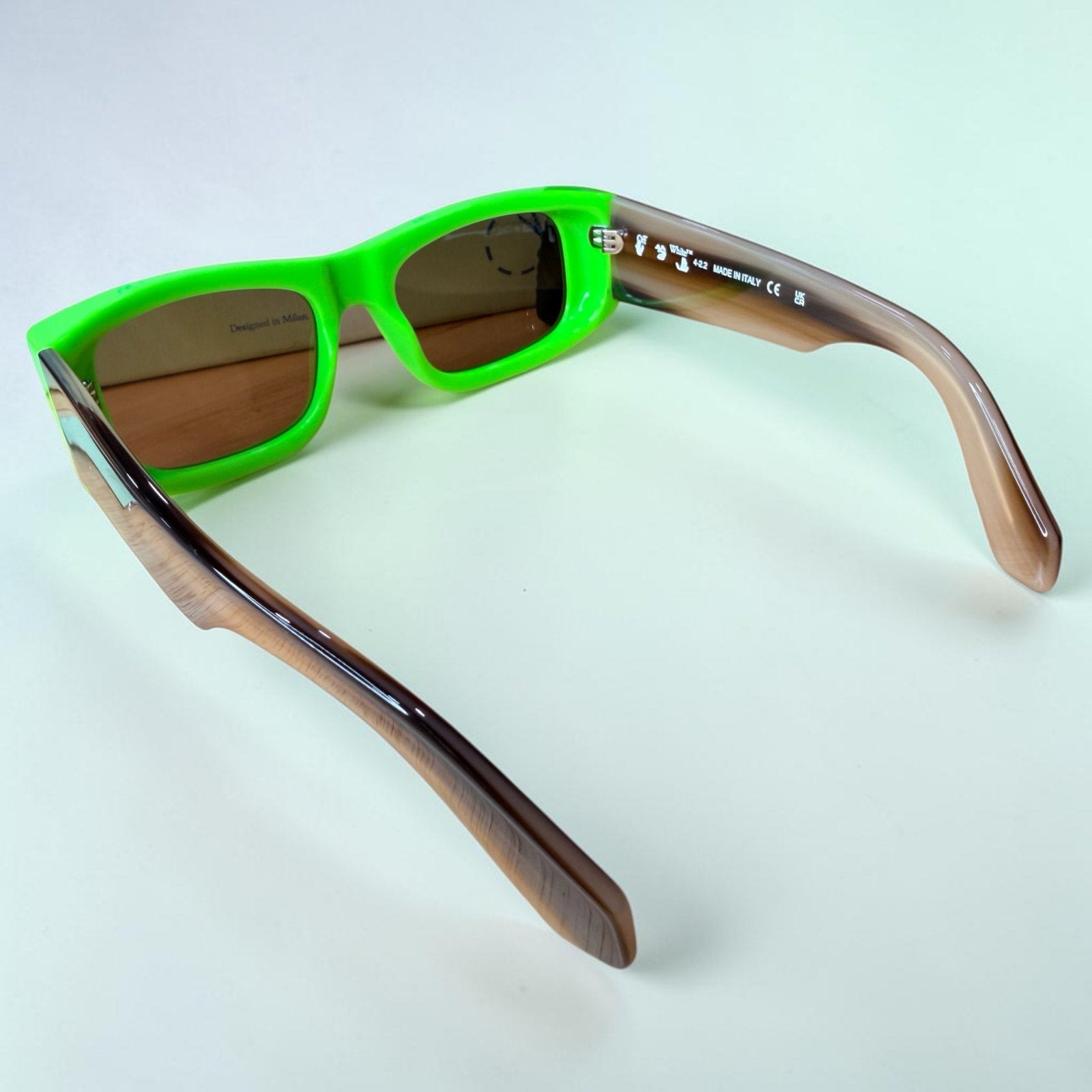 Authentic Off-White™ Neon Green Rectangular Sunglasses | NEW Full Set | Made in Italy