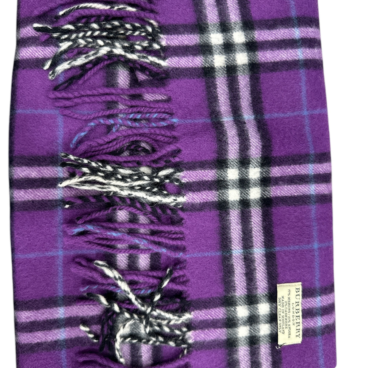 Burberry Merino Angora Rabbit (Rare) Purple Scarf - Clairely Amazing