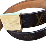 LOUIS VUITTON 
Monogram Ceinture Belt Gold Buckle - Clairely Amazing