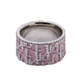 Decorative pink and white ceramic planter on a white background