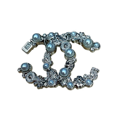 Crystal Double C Style Brooch Pin – Various Designs & Finishes