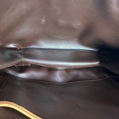 Celine Brown Macadam PVC Gold Shoulder Bag