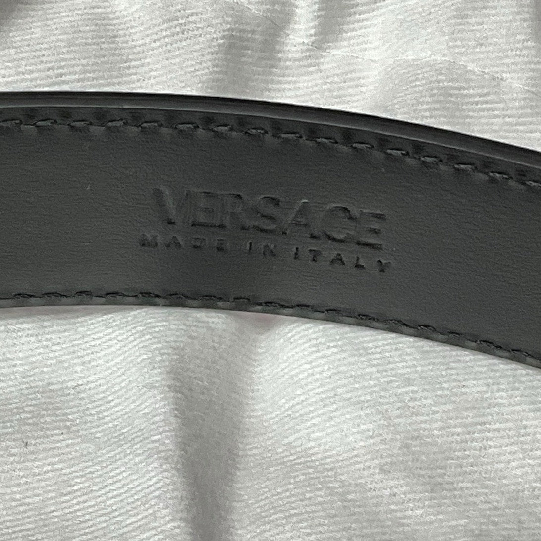 141. Versace Maroon/Brown Belt Medusa Head