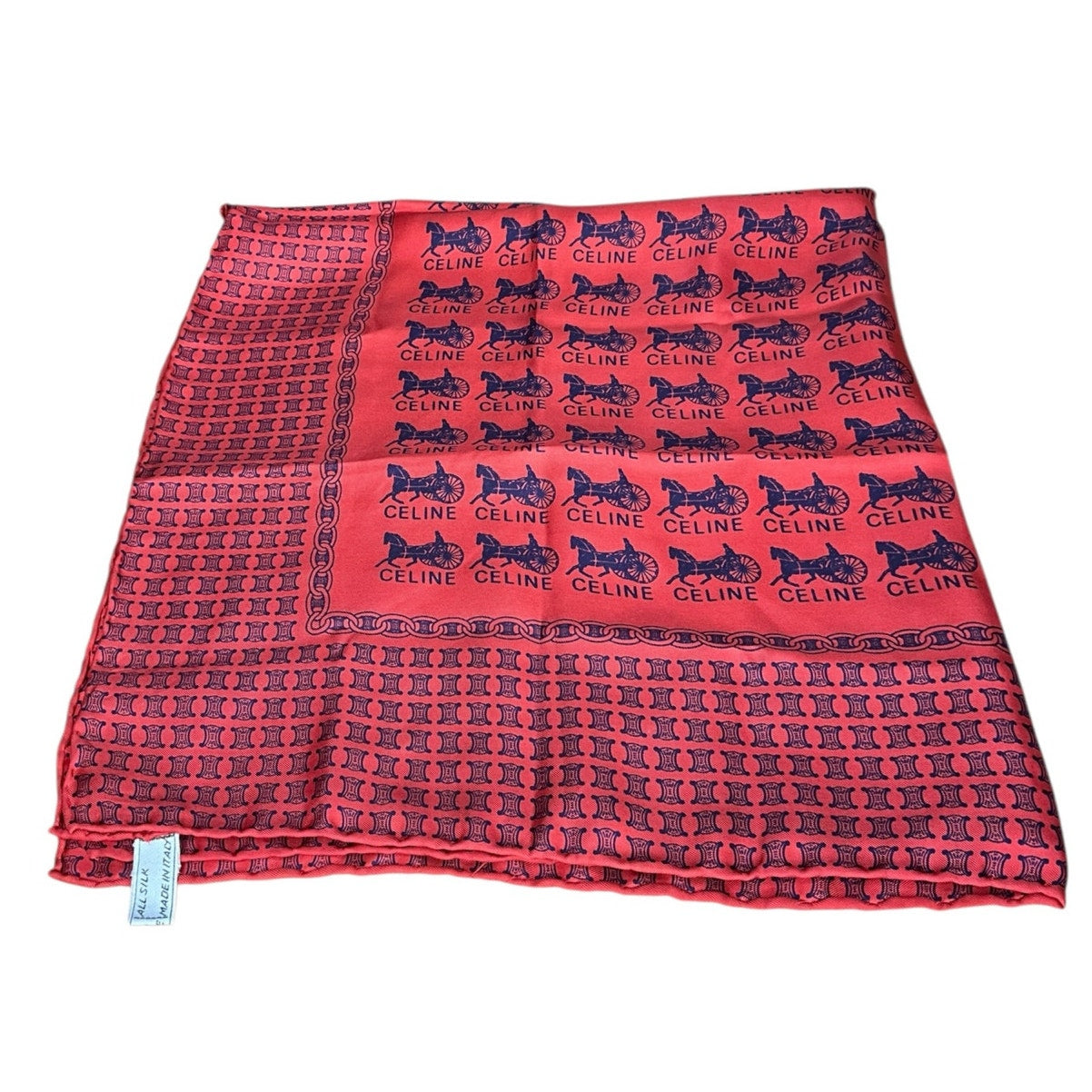 54. Celine Red Silk Scarf
