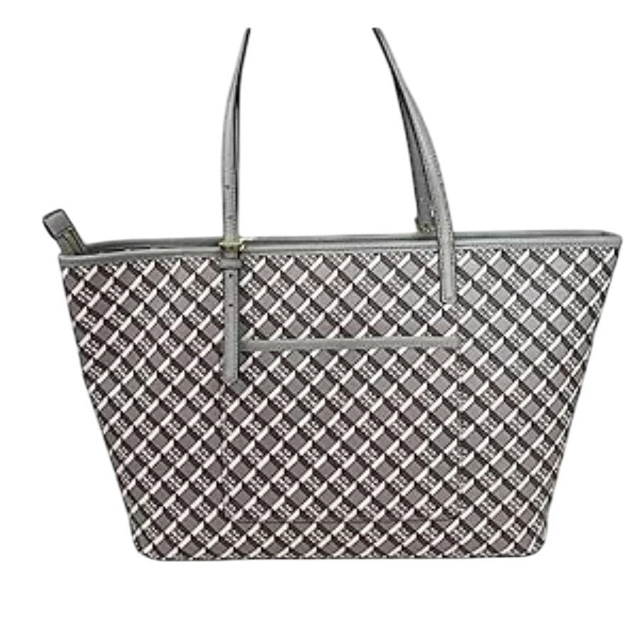 Tory Burch  Geo Logo Grey/White Multicolor Women's Top Zip Tote Bag