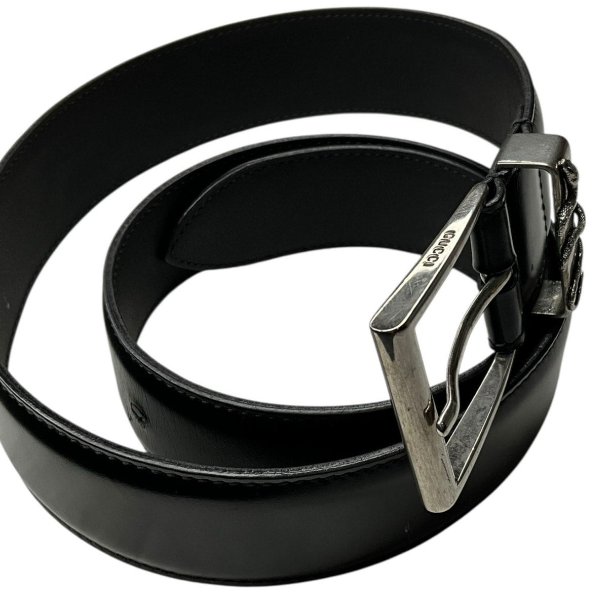 Gucci Black Men's Snake Buckle Belt - RARE