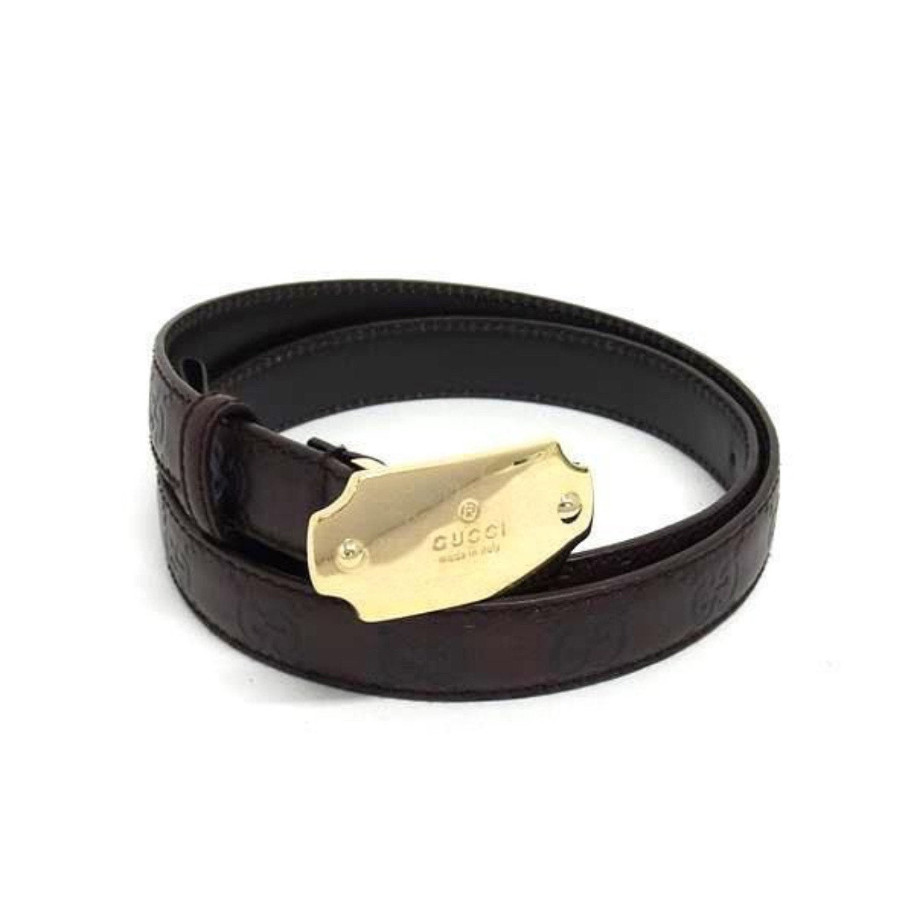 Gucci Brown Guccissima Gold Buckle Belt