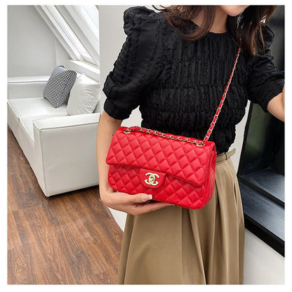 Red Chanel style bag