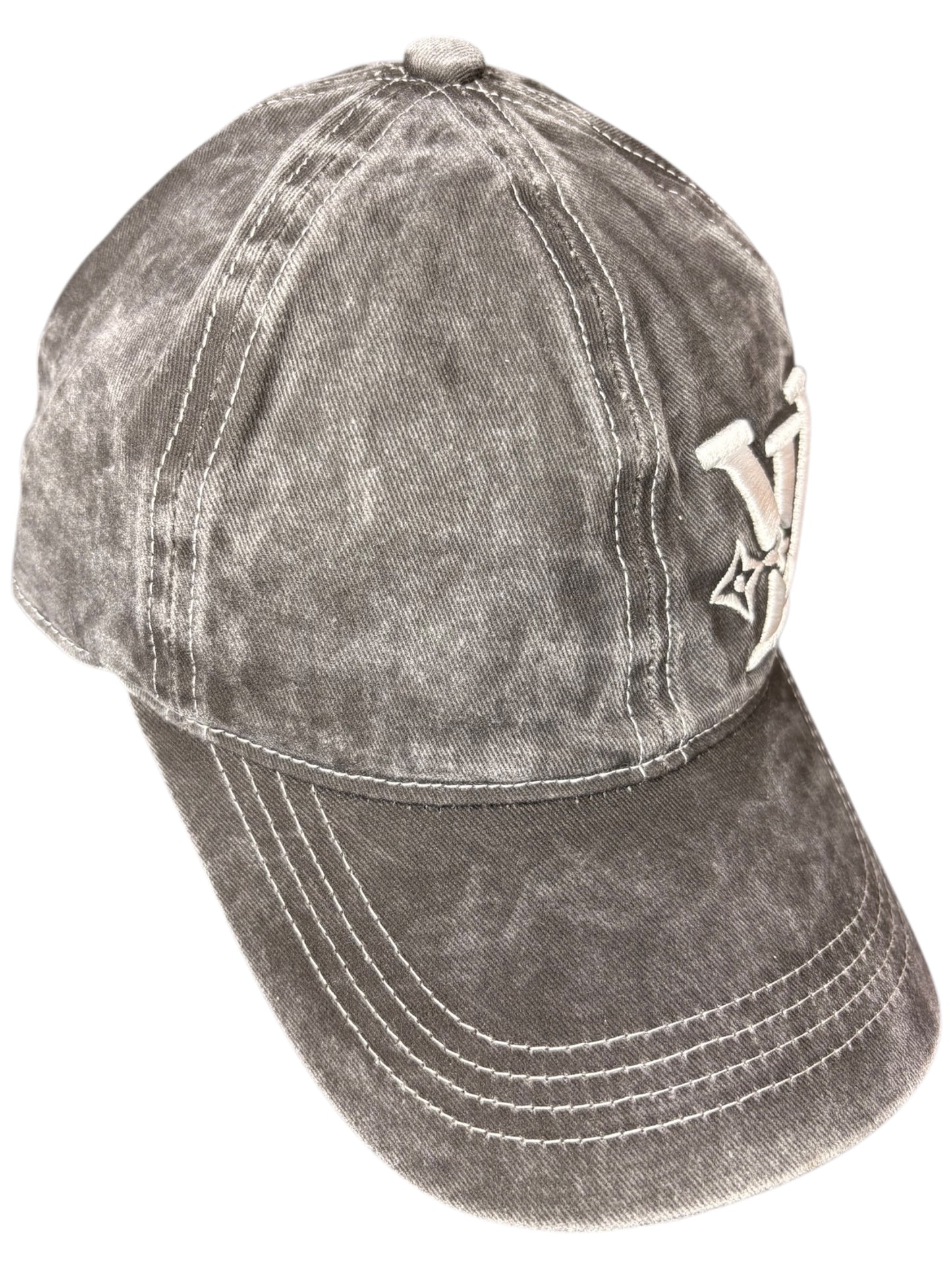 Fashion Logo Baseball Cap – Washed Denim Style
