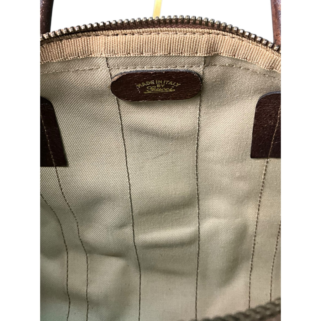 Authentic Vintage GUCCI Boston Bag Sherry Line Brown
