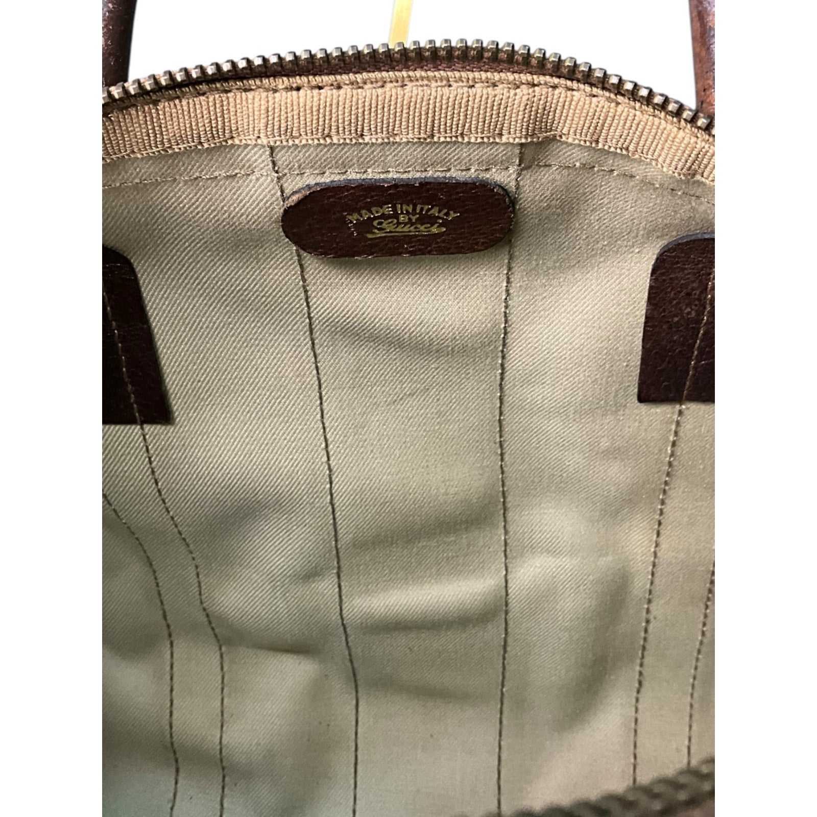 Authentic Vintage GUCCI Boston Bag Sherry Line Brown