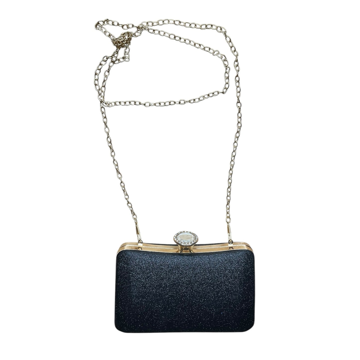 Gold glitter box clutch